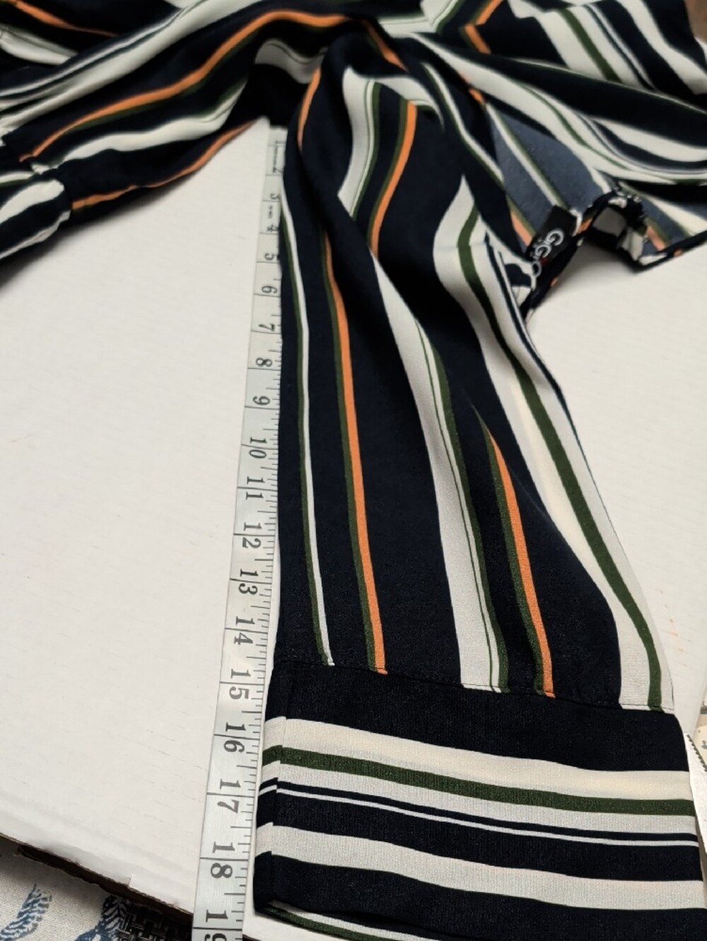 Striped V-Neck Long Sleeve Maxi Dress in Black, White & Tan - Picture 10 of 10